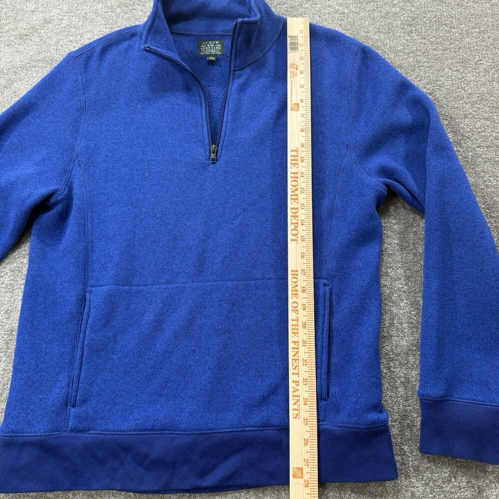 J.Crew Sporting Goods Mens‎ Large Blue Fleece Pullover 1/4 Zip Sweatshirt Jacket - Picture 8 of 8